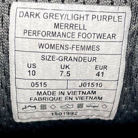 Merrell Bare Access Womens Trail Running Shoes Grey Pueple Vibram Soles Size 10 - Picture 7 of 9